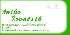 aniko kovatsik business card